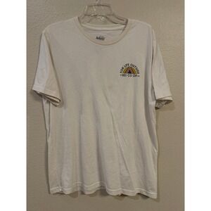 REI Co-op Mens Graphic T-Shirt Medium White For Life Outside Hiking Tee